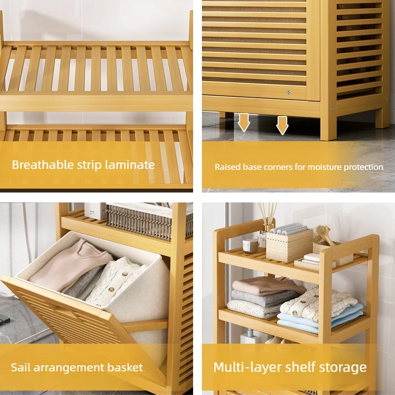 Cesto de Roupa Suja de Bambu c - Home Bathroom Ventilation avaliação e preço