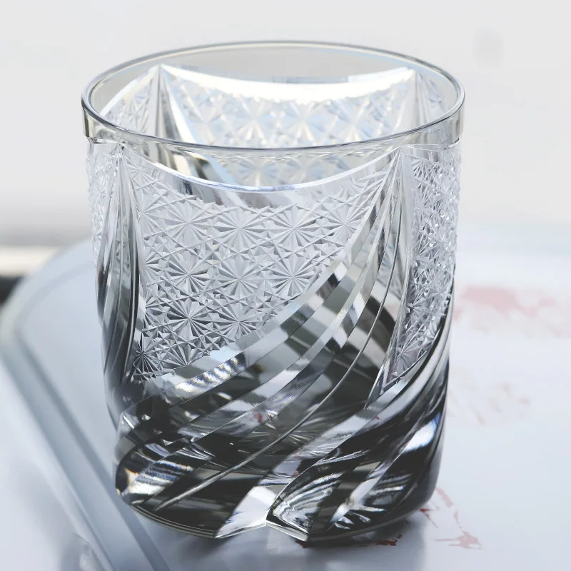Copo de Vidro Cinza Artesanal  - Yamazaki Home Bathroom Storage avaliação e preço