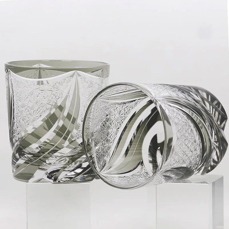 Copo de Vidro Cinza Artesanal  - Yamazaki Home Bathroom Storage avaliação e preço